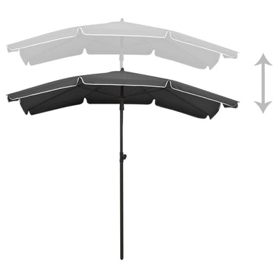 Garden Parasol with Pole 200x130 cm Anthracite