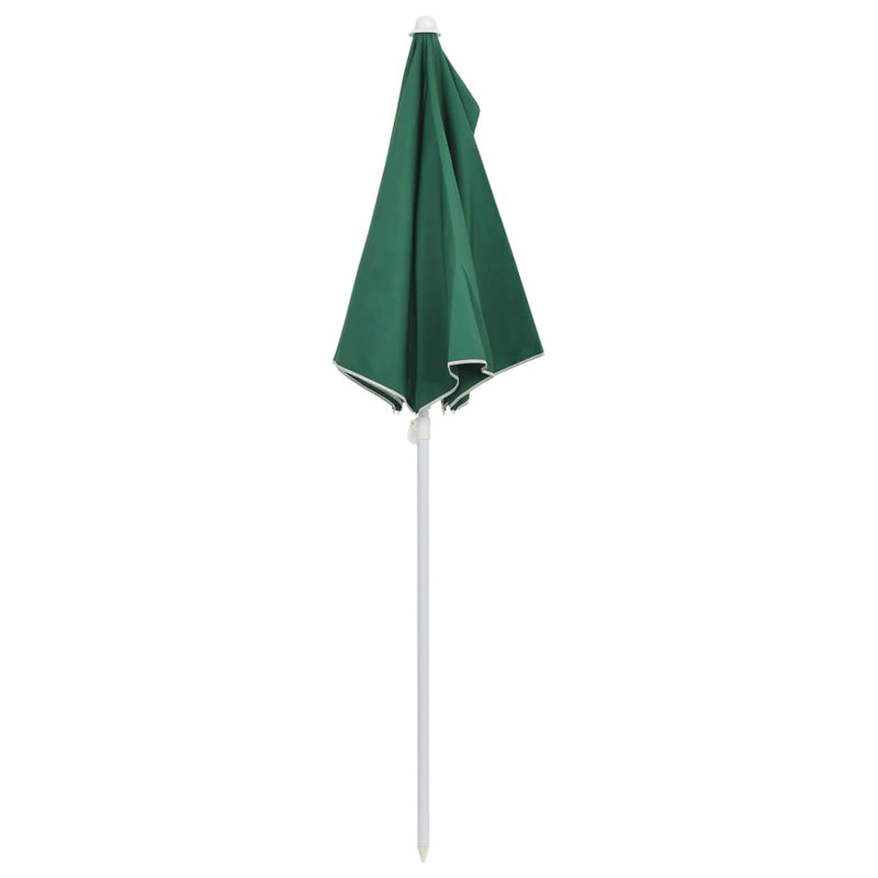 Garden Half Parasol with Pole 180x90 cm Green