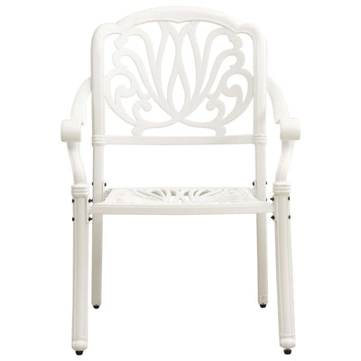 Garden Chairs 2 pcs Cast Aluminium White