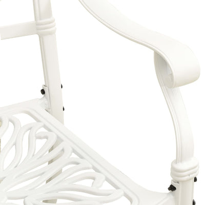 Garden Chairs 2 pcs Cast Aluminium White