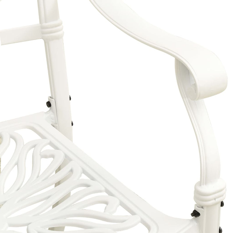 Garden Chairs 2 pcs Cast Aluminium White