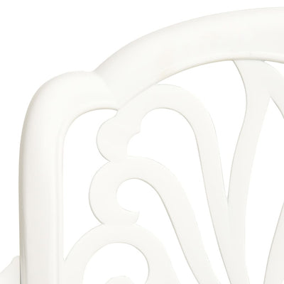 Garden Chairs 2 pcs Cast Aluminium White