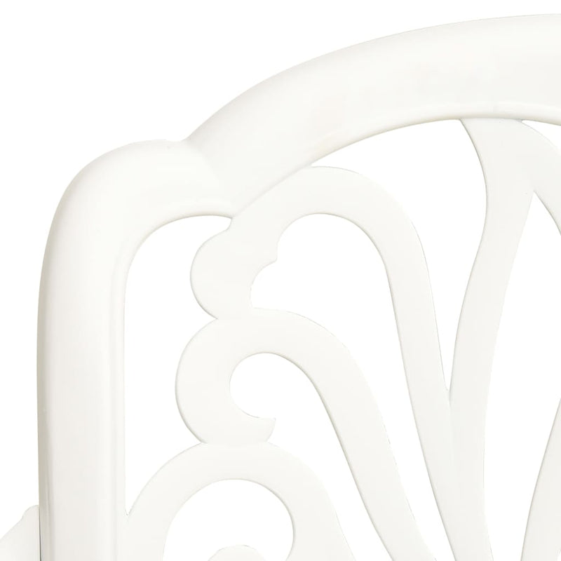 Garden Chairs 2 pcs Cast Aluminium White