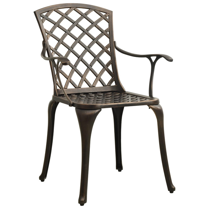 Garden Chairs 4 pcs Cast Aluminium Bronze