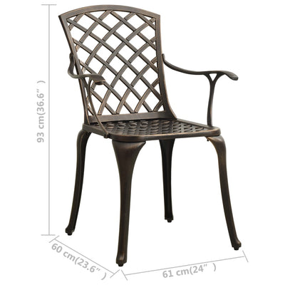 Garden Chairs 4 pcs Cast Aluminium Bronze