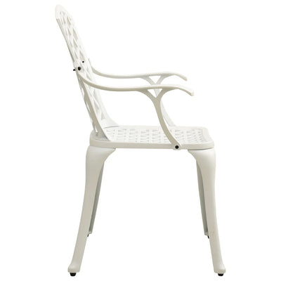 Garden Chairs 2 pcs Cast Aluminium White