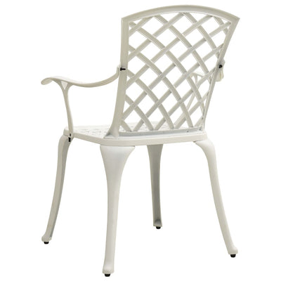 Garden Chairs 2 pcs Cast Aluminium White