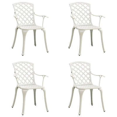 Garden Chairs 4 pcs Cast Aluminium White