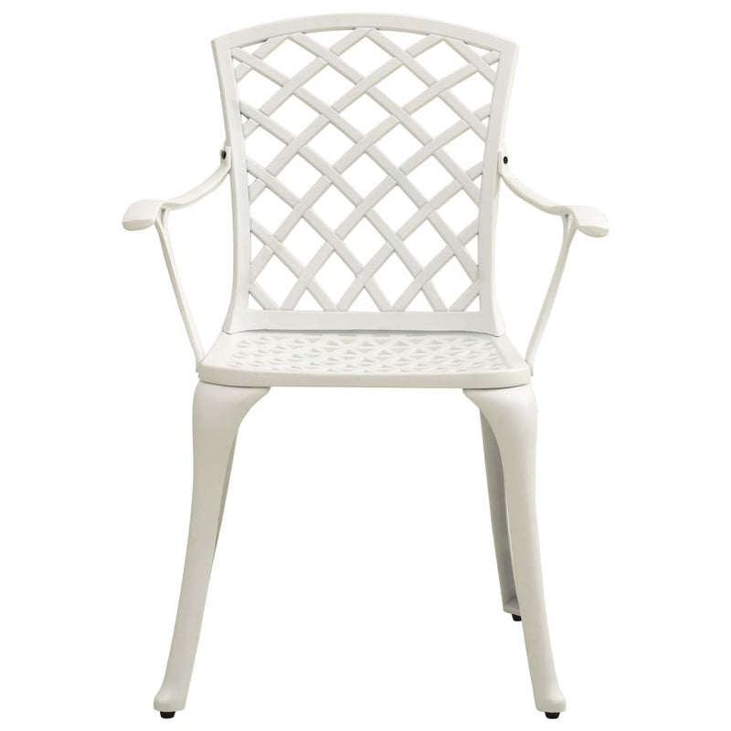 Garden Chairs 4 pcs Cast Aluminium White