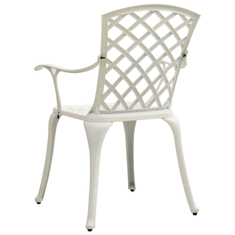 Garden Chairs 4 pcs Cast Aluminium White