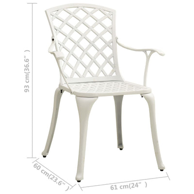 Garden Chairs 4 pcs Cast Aluminium White