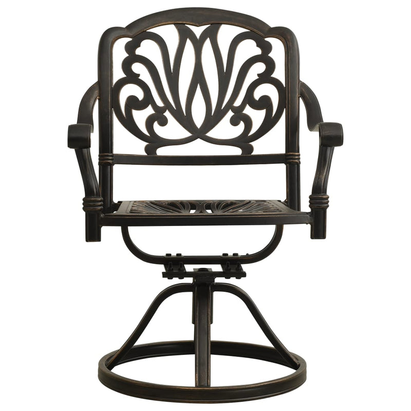 Swivel Garden Chairs 2 pcs Cast Aluminium Bronze