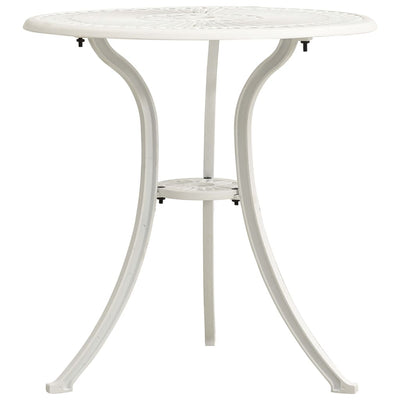 Garden Table White 62x62x65 cm Cast Aluminium