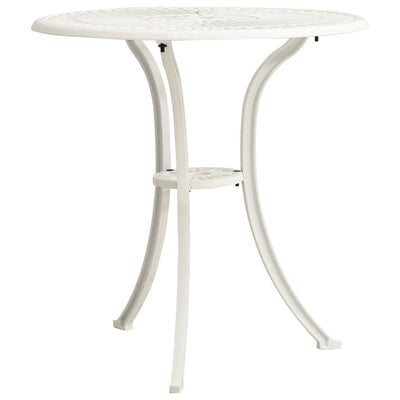 Garden Table White 62x62x65 cm Cast Aluminium