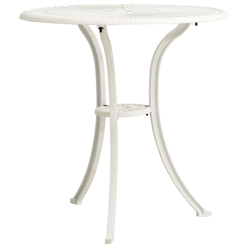 Garden Table White 62x62x65 cm Cast Aluminium