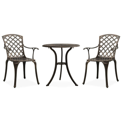 3 Piece Bistro Set Cast Aluminium Bronze