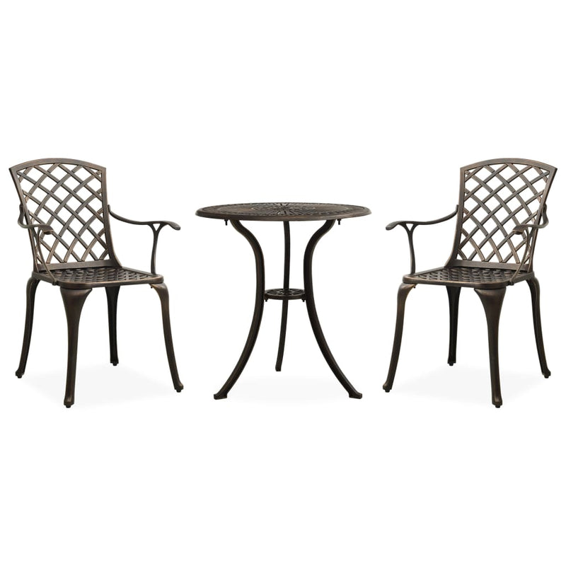 3 Piece Bistro Set Cast Aluminium Bronze