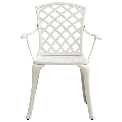 3 Piece Bistro Set Cast Aluminium White