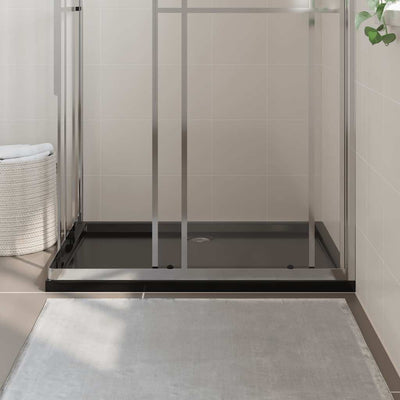 Rectangular ABS Shower Base Tray Black 80x110 cm