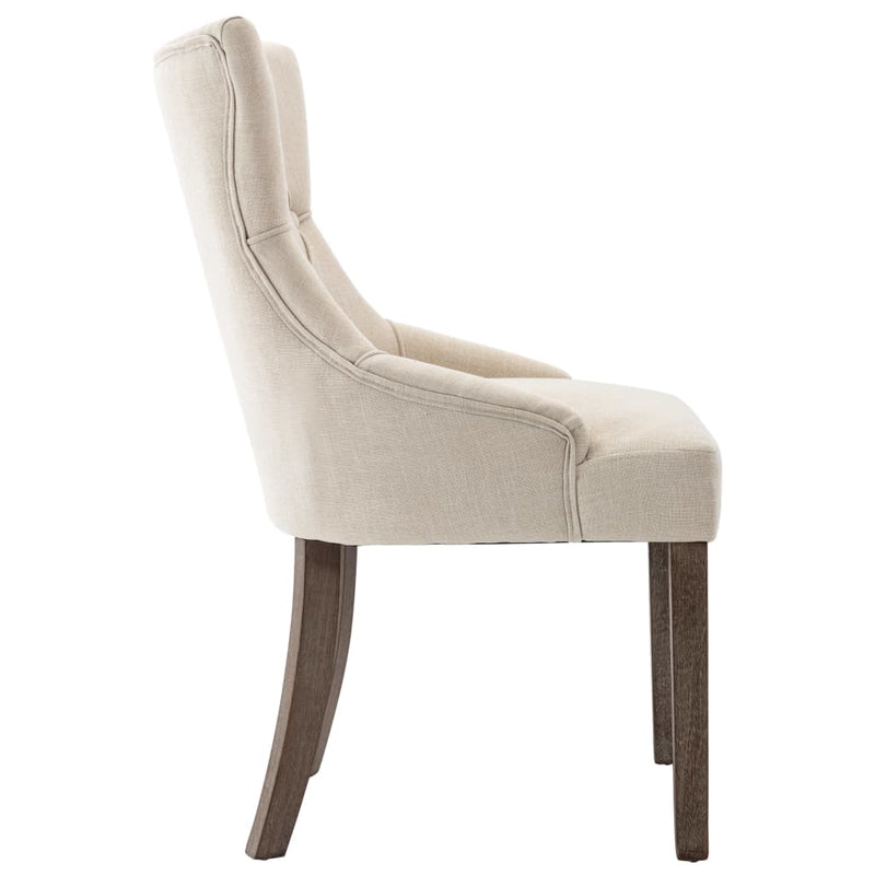 Dining Chairs 4 pcs Beige Fabric