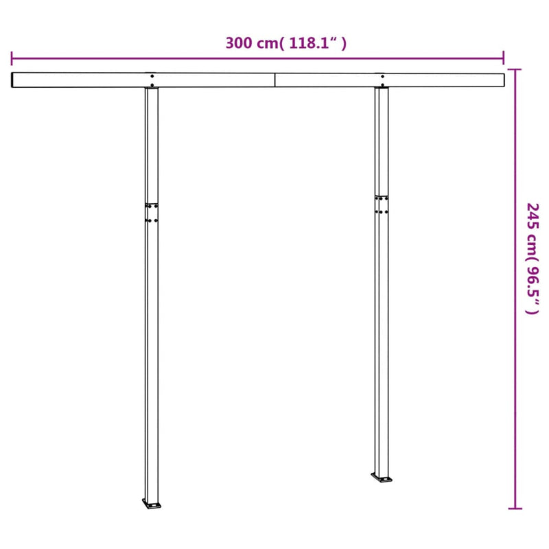 Awning Post Set Anthracite 300x245 cm Iron