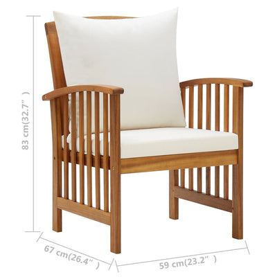 5 Piece Garden Lounge Set with Cushions Solid Acacia Wood (310255+2x310257)