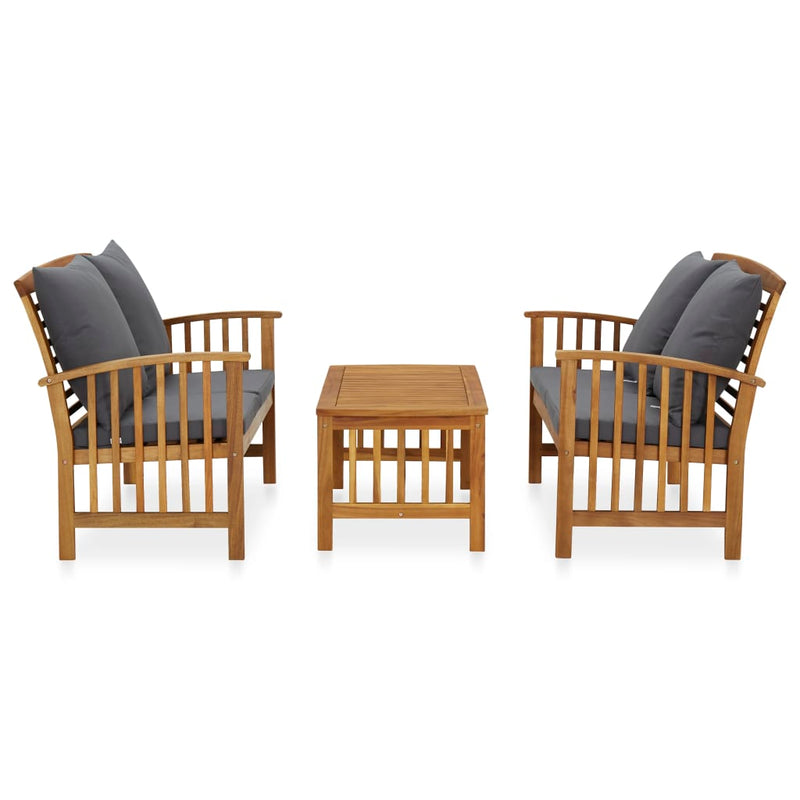 3 Piece Garden Lounge Set with Cushions Solid Acacia Wood (310261+310264)