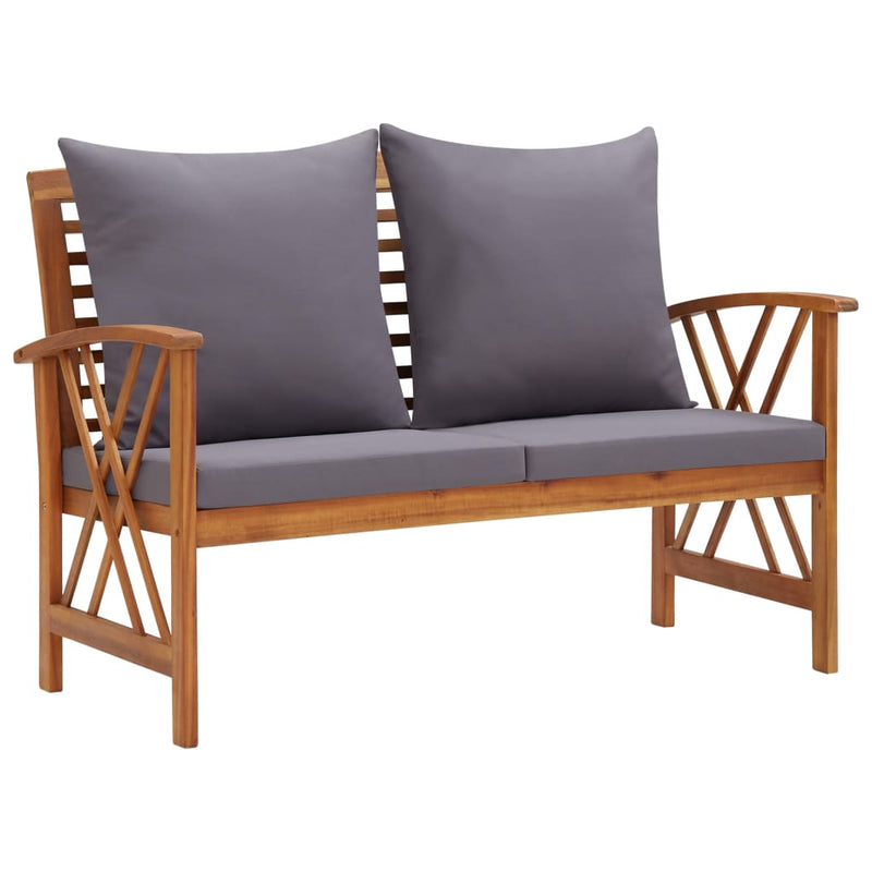 4 Piece Garden Lounge Set with Cushions Solid Acacia Wood