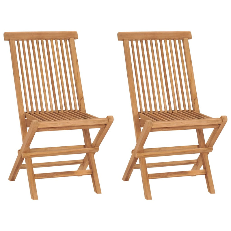 Folding Garden Chairs 2 pcs Solid Wood Teak