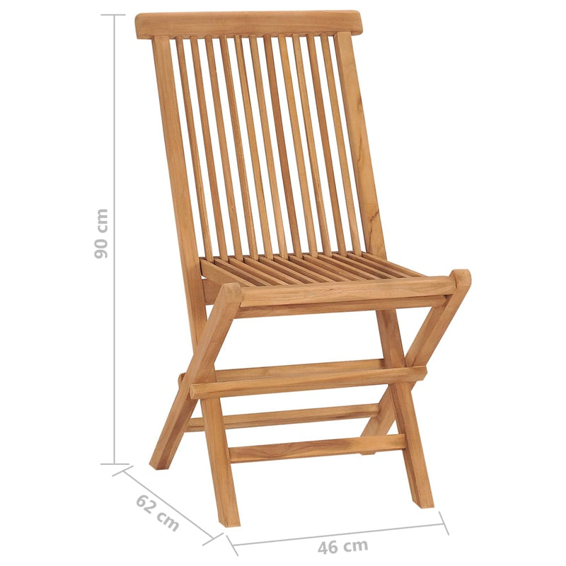 Folding Garden Chairs 2 pcs Solid Wood Teak