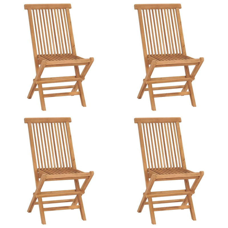 Folding Garden Chairs 4 pcs Solid Wood Teak