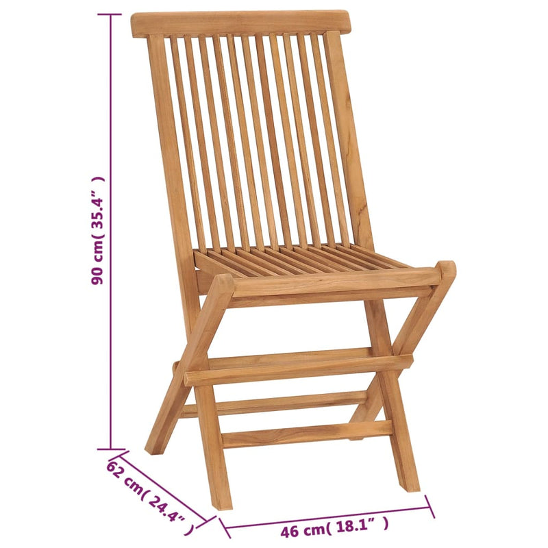 Folding Garden Chairs 4 pcs Solid Wood Teak