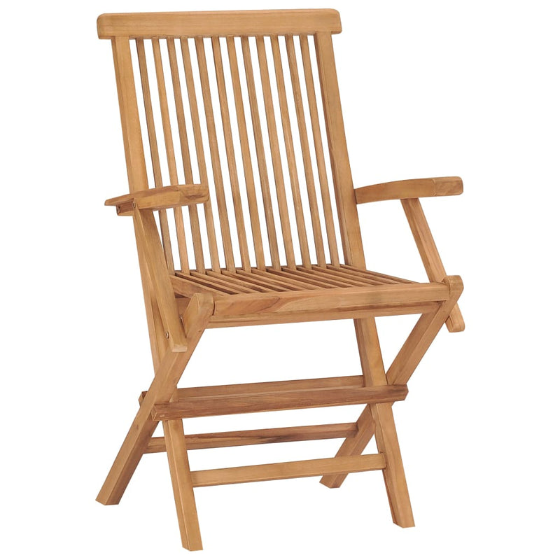 Folding Garden Chairs 2 pcs Solid Wood Teak