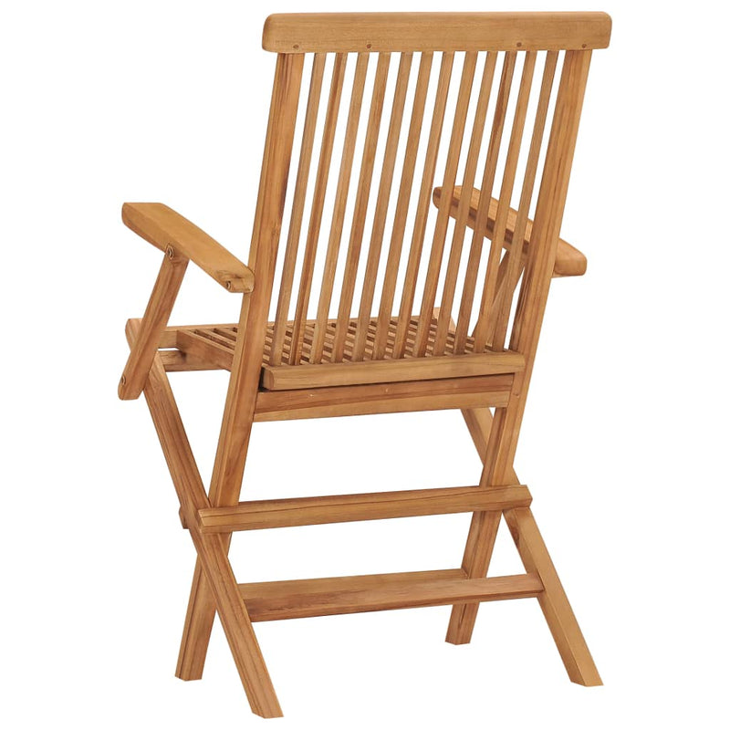 Folding Garden Chairs 3 pcs Solid Wood Teak