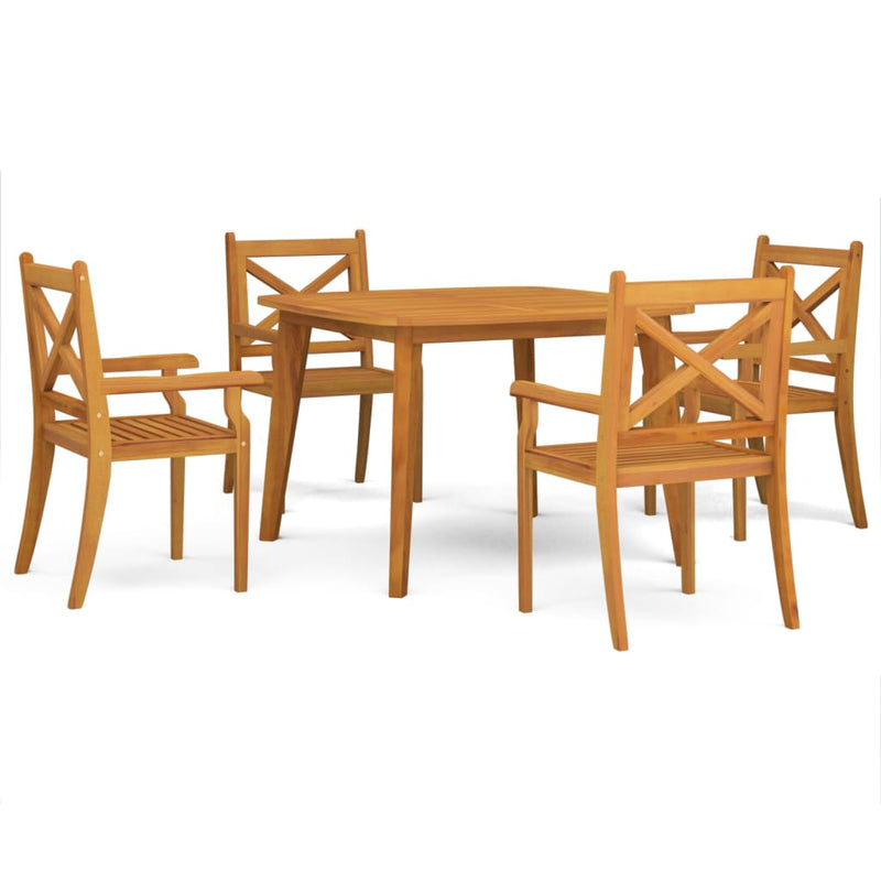 5 Piece Garden Dining Set Solid Wood Acacia