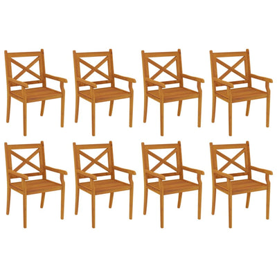 9 Piece Garden Dining Set Solid Wood Acacia