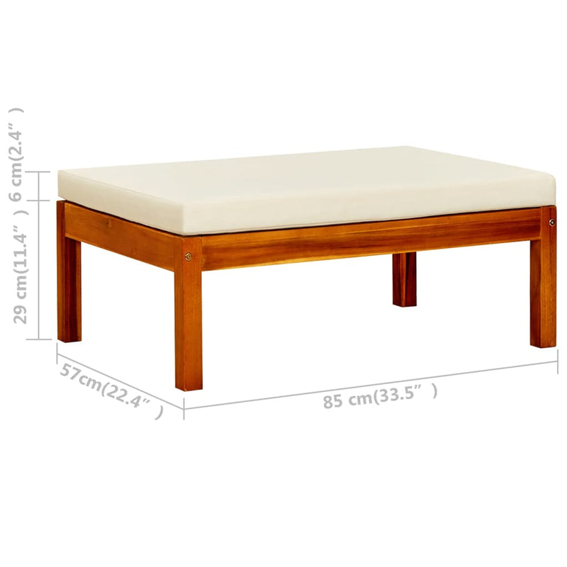 Garden Bench with Table & Footrests Solid Acacia Wood