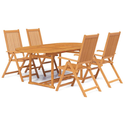 5 Piece Garden Dining Set Solid Acacia Wood