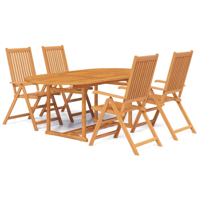 5 Piece Garden Dining Set Solid Acacia Wood