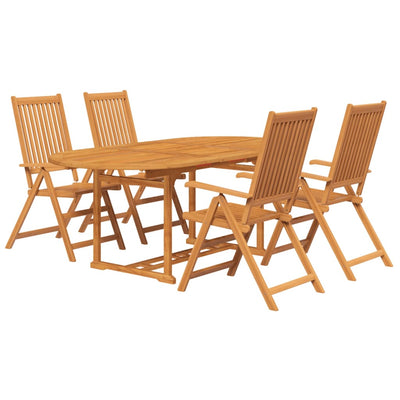 5 Piece Garden Dining Set Solid Acacia Wood