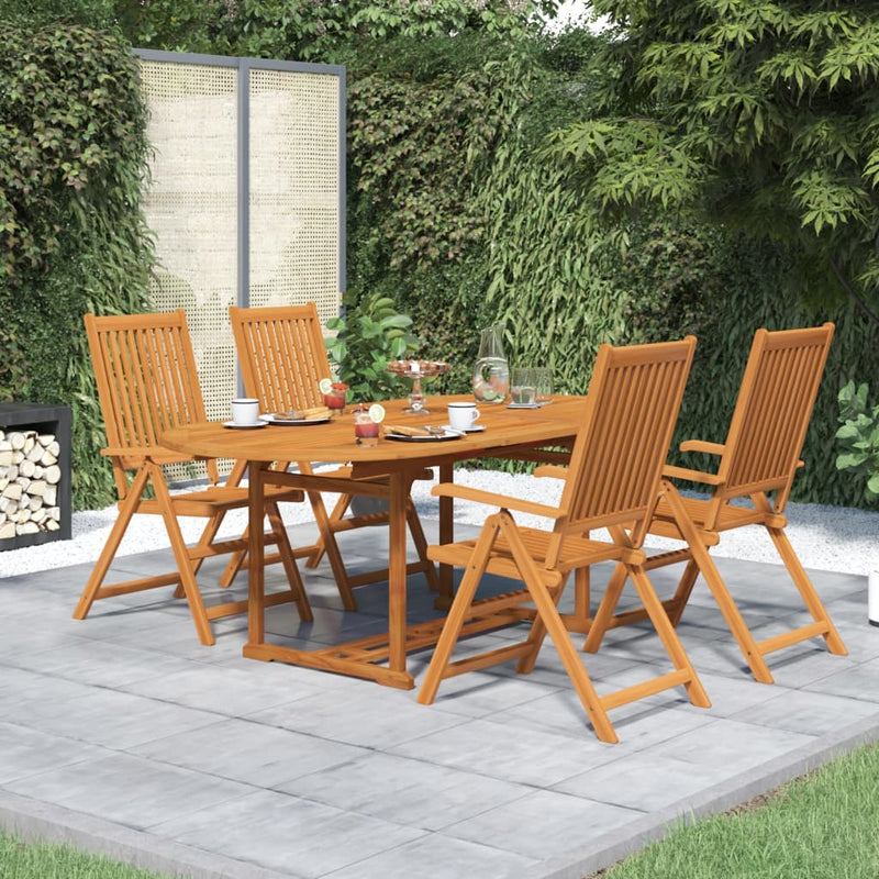 5 Piece Garden Dining Set Solid Acacia Wood