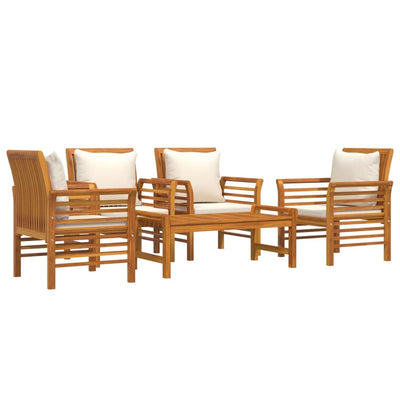 5 Piece Garden Lounge Set with Cushions Solid Wood Acacia