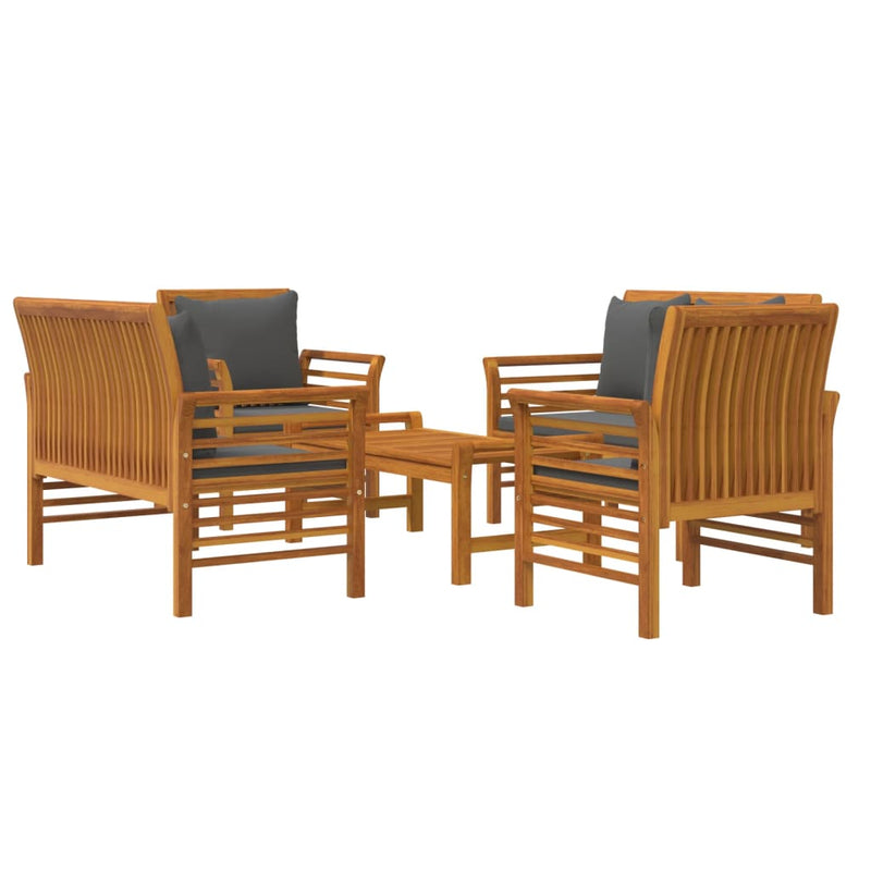 5 Piece Garden Lounge Set with Cushions Solid Wood Acacia