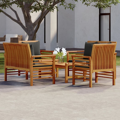 5 Piece Garden Lounge Set with Cushions Solid Wood Acacia