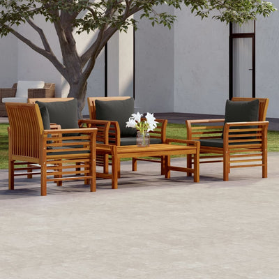 5 Piece Garden Lounge Set with Cushions Solid Wood Acacia