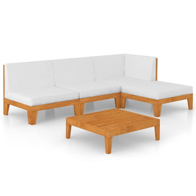 5 Piece Garden Lounge Set with Cushions Solid Acacia Wood