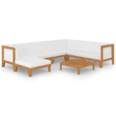 8 Piece Garden Lounge Set with Cushions Solid Acacia Wood