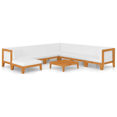 9 Piece Garden Lounge Set with Cushions Solid Acacia Wood