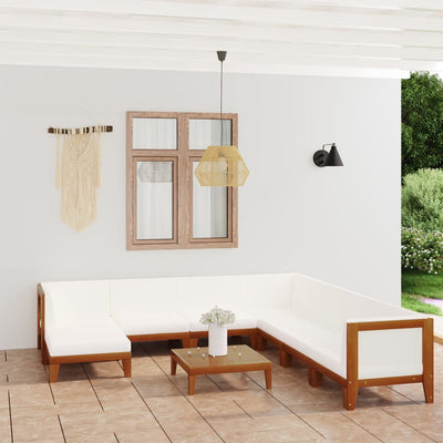 9 Piece Garden Lounge Set with Cushions Solid Acacia Wood