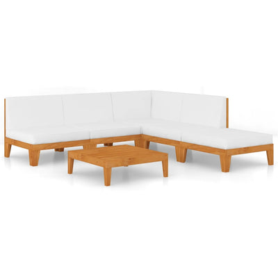 6 Piece Garden Lounge Set with Cushions Solid Acacia Wood